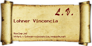 Lohner Vincencia névjegykártya